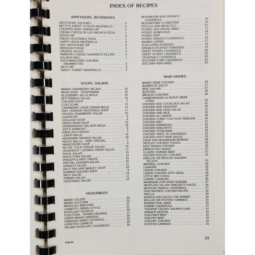 1994 Temple Adath Joseph St Joseph Missouri Cookbook Recipes Jewish MO